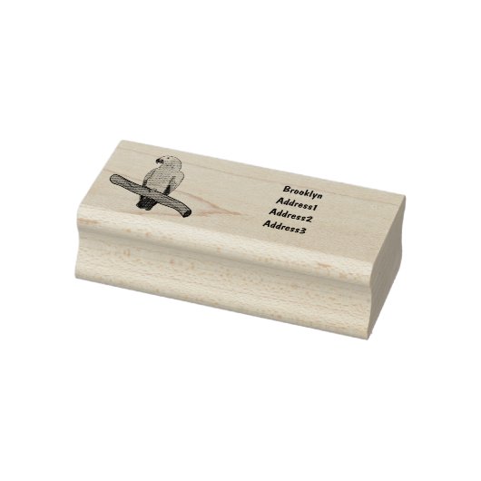 Afbeelding van de Afrikaanse grijze papegaai carto Rubberstempel (Stempel)