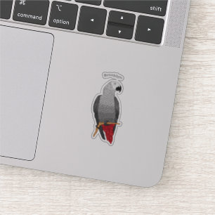 Afbeelding van de Afrikaanse grijze papegaai carto Sticker