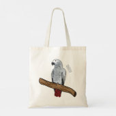 Afbeelding van de Afrikaanse grijze papegaai carto Tote Bag (Achterkant)