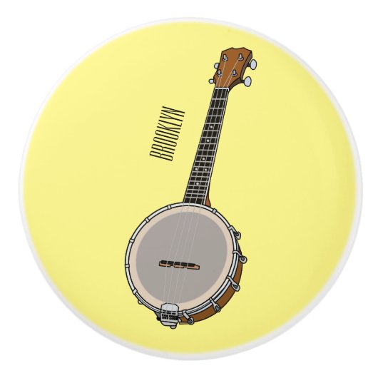 Afbeelding van de Banjo cartoon Keramische Knop (Voorkant)