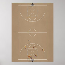 Afbeelding van de Basketball Court van bovenaf Poster