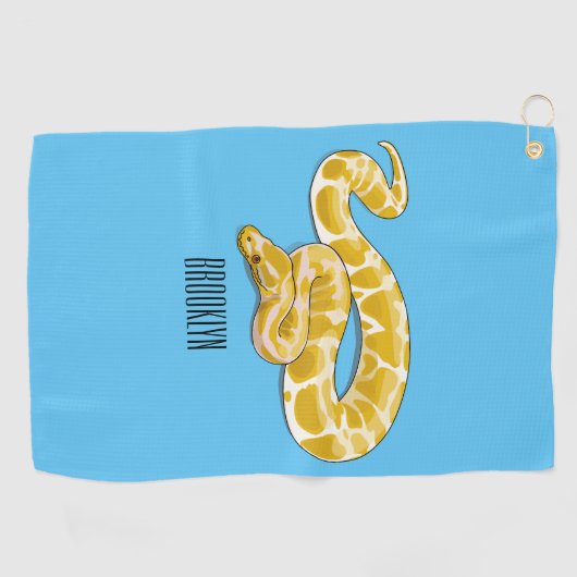 Afbeelding van de Birmese pythonslang cartoon Golfhanddoek (Horizontaal)
