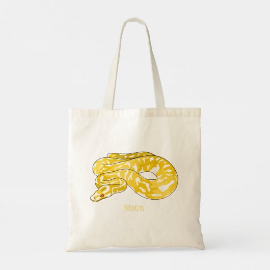 Afbeelding van de Birmese pythonslang cartoon Tote Bag (Achterkant)