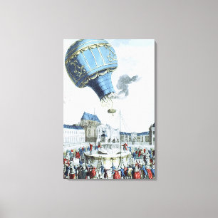 Afbeelding van de broers van de Montgolfier-luchtb Canvas Afdruk