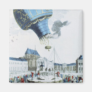 Afbeelding van de broers van de Montgolfier-luchtb Magneet