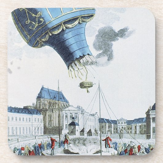 Afbeelding van de broers van de Montgolfier-luchtb Onderzetter (Voorkant)