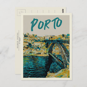 Afbeelding van de brug over de Porto Douro Portuga Briefkaart