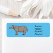 Afbeelding van de cartoon Javan rhinoceros Etiket (Insitu)