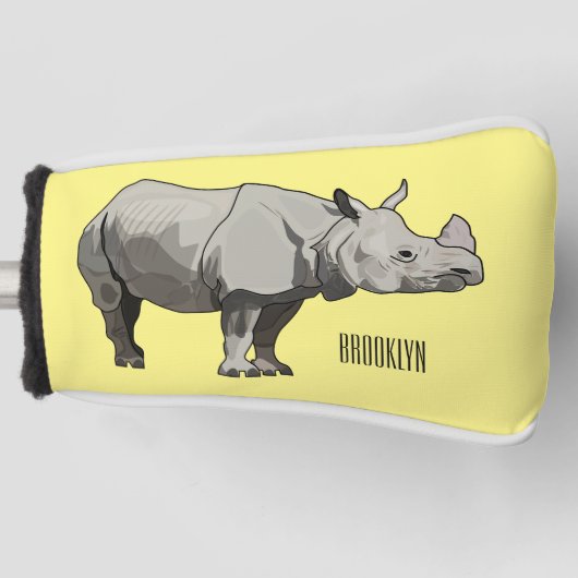 Afbeelding van de cartoon Javan rhinoceros Golfheadcover (Voorkant)