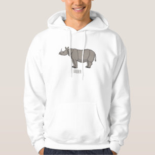 Afbeelding van de cartoon Javan rhinoceros Hoodie