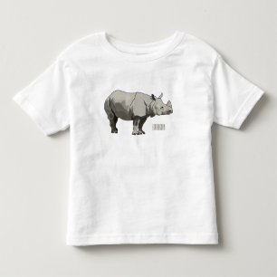 Afbeelding van de cartoon Javan rhinoceros Kinder Shirts