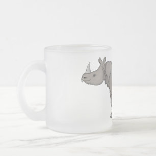 Afbeelding van de cartoon Javan rhinoceros Matglas Koffiemok