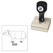 Afbeelding van de cartoon Javan rhinoceros Rubberstempel (Gestempeld)
