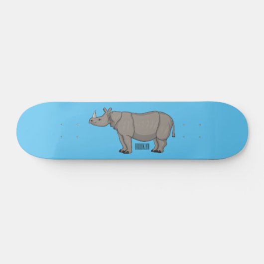 Afbeelding van de cartoon Javan rhinoceros Skateboard (Horizontaal)