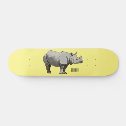 Afbeelding van de cartoon Javan rhinoceros Skateboard (Horizontaal)