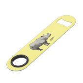 Afbeelding van de cartoon Javan rhinoceros Speed Flessenopener (Voorkant Gekanteld)