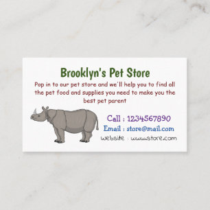 Afbeelding van de cartoon Javan rhinoceros Visitekaartje
