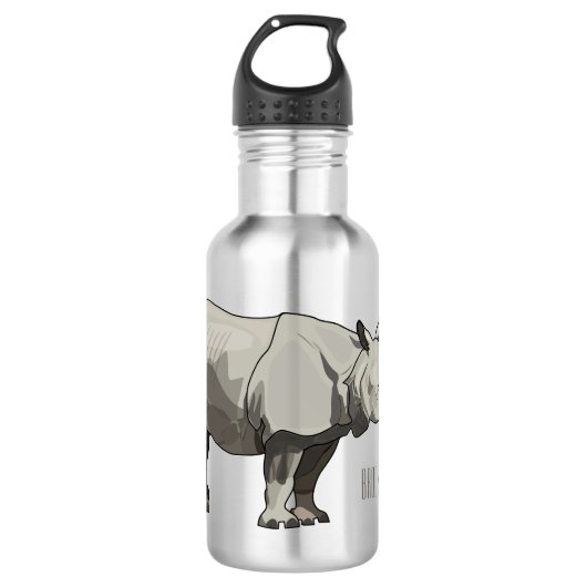 Afbeelding van de cartoon Javan rhinoceros Waterfles (Voorkant)