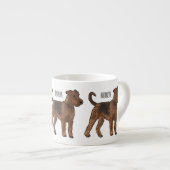 Afbeelding van de cartoon van Airedale doodsbange  Espresso Kop (Voorkant rechts)