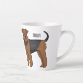 Afbeelding van de cartoon van Airedale doodsbange  Latte Mok (Rechts)