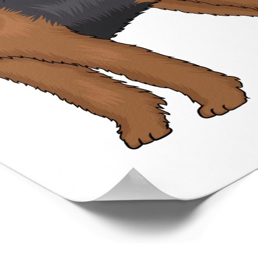 Afbeelding van de cartoon van Airedale doodsbange Poster (Hoek)