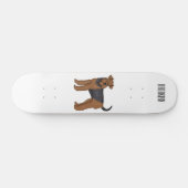 Afbeelding van de cartoon van Airedale doodsbange  Skateboard (Horizontaal)