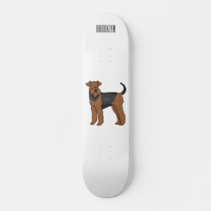 Afbeelding van de cartoon van Airedale doodsbange  Skateboard