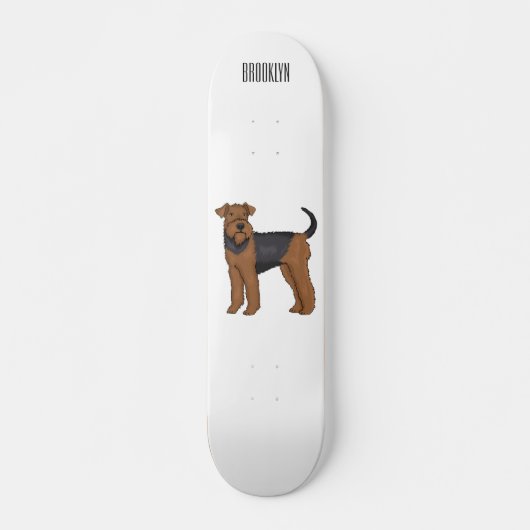 Afbeelding van de cartoon van Airedale doodsbange  Skateboard (Voorkant)