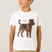 Afbeelding van de cartoon van Airedale doodsbange T-shirt (Voorkant)