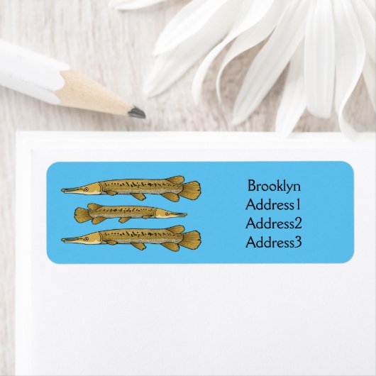 Afbeelding van de cartoon van Alligator garfish Etiket (Insitu)