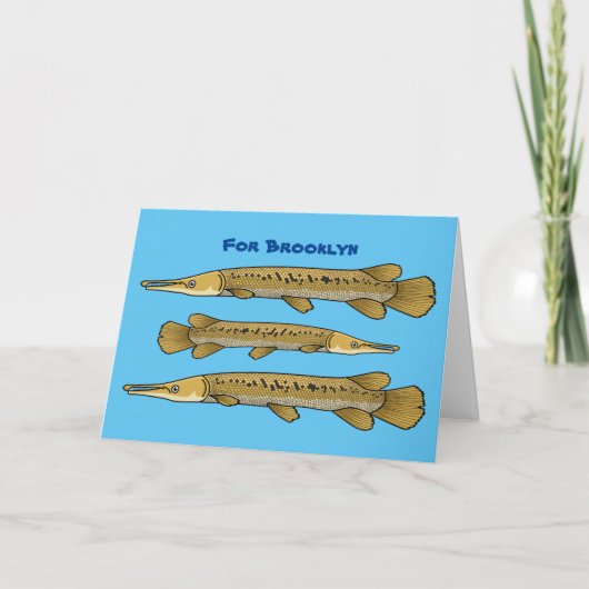 Afbeelding van de cartoon van Alligator garfish Kaart (Voorkant)