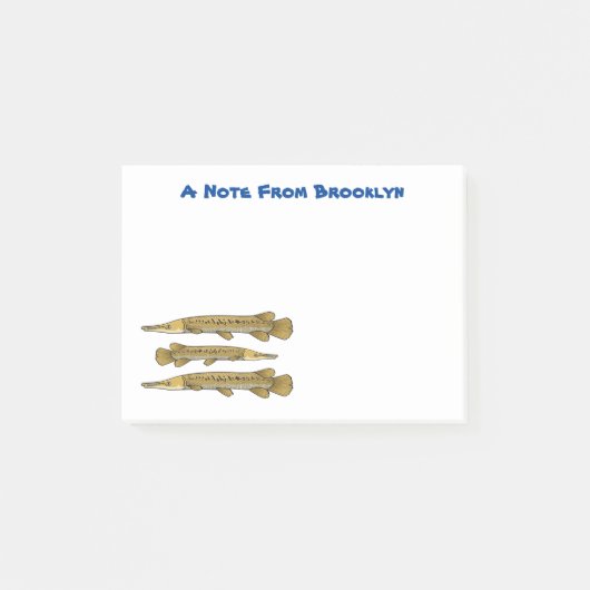 Afbeelding van de cartoon van Alligator garfish Post-it® Notes (Voorkant)