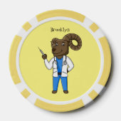 Afbeelding van de cartoon van Bighorn-schaap Poker Chips (Achterkant)