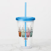Afbeelding van de cartoon van bubbelthee acryl drinkbeker (Voorkant)