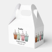 Afbeelding van de cartoon van bubbelthee bedankdoosjes (Achterkant)