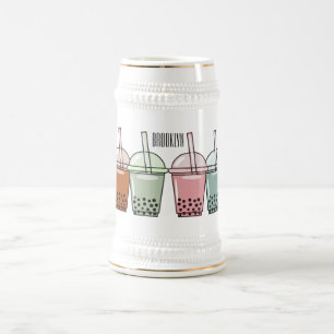 Afbeelding van de cartoon van bubbelthee bierpul