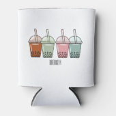 Afbeelding van de cartoon van bubbelthee blikjeskoeler (Voorkant)