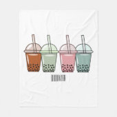 Afbeelding van de cartoon van bubbelthee fleece deken (Voorkant)