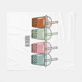Afbeelding van de cartoon van bubbelthee fleece deken (Voorkant (Horizontaal))
