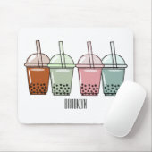 Afbeelding van de cartoon van bubbelthee muismat (Met muis)