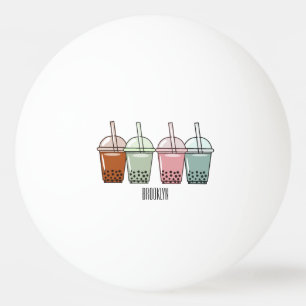 Afbeelding van de cartoon van bubbelthee pingpongballen