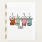 Afbeelding van de cartoon van bubbelthee planner (Voorkant)