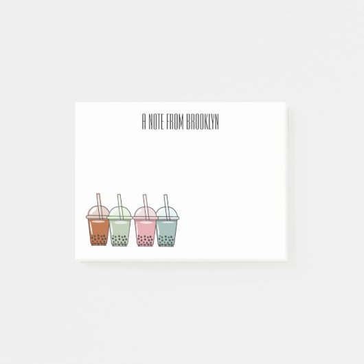 Afbeelding van de cartoon van bubbelthee post-it® notes (Voorkant)