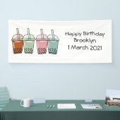 Afbeelding van de cartoon van bubbelthee spandoek (Beurs)