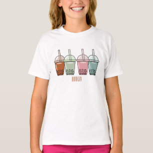 Afbeelding van de cartoon van bubbelthee t-shirt