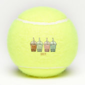 Afbeelding van de cartoon van bubbelthee tennisballen (Achterkant)