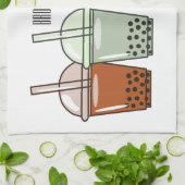 Afbeelding van de cartoon van bubbelthee theedoek (Gevouwen)