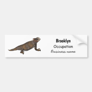 Afbeelding van de cartoon van de hagedis van de ro bumpersticker