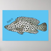 Afbeelding van de cartoon van de Humpback grouper Poster (Voorkant)