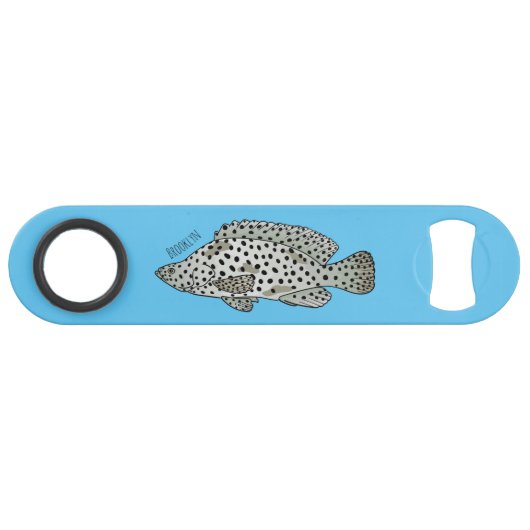 Afbeelding van de cartoon van de Humpback grouper Speed Flessenopener (Voorkant (Horizontaal))